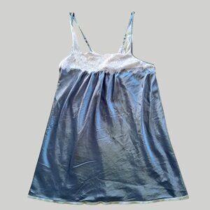 Anthropologie Floral Nikrooz Women's Pearl Lace Slip Vintage Blue Size Medium